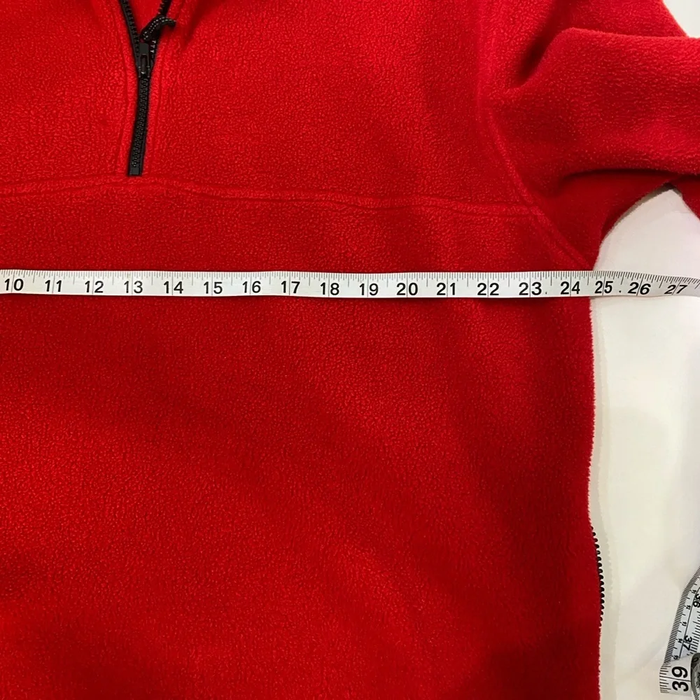 VINTAGE‎ Eddie Bauer EBTEK Red Fleece Quarter Zip Pullover SZ M